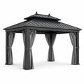 Gartenpavillon Stahl Aluminium 3x3m Anthrazit