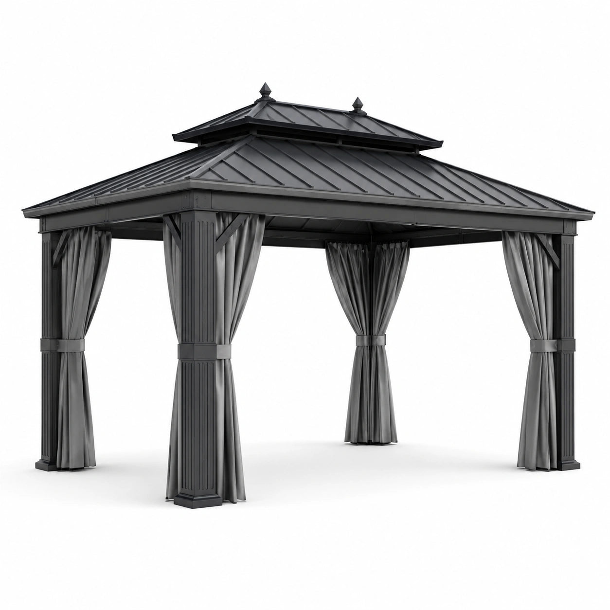 Gartenpavillon Stahl Aluminium 3x3m Anthrazit