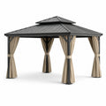 Metall-Gartenpavillon mit wasserabweisenden Vorhängen 3x3 m Beige