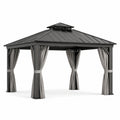Pavillon aus Aluminium mit Stahldach 300cm x 300cm x 280cm Grau