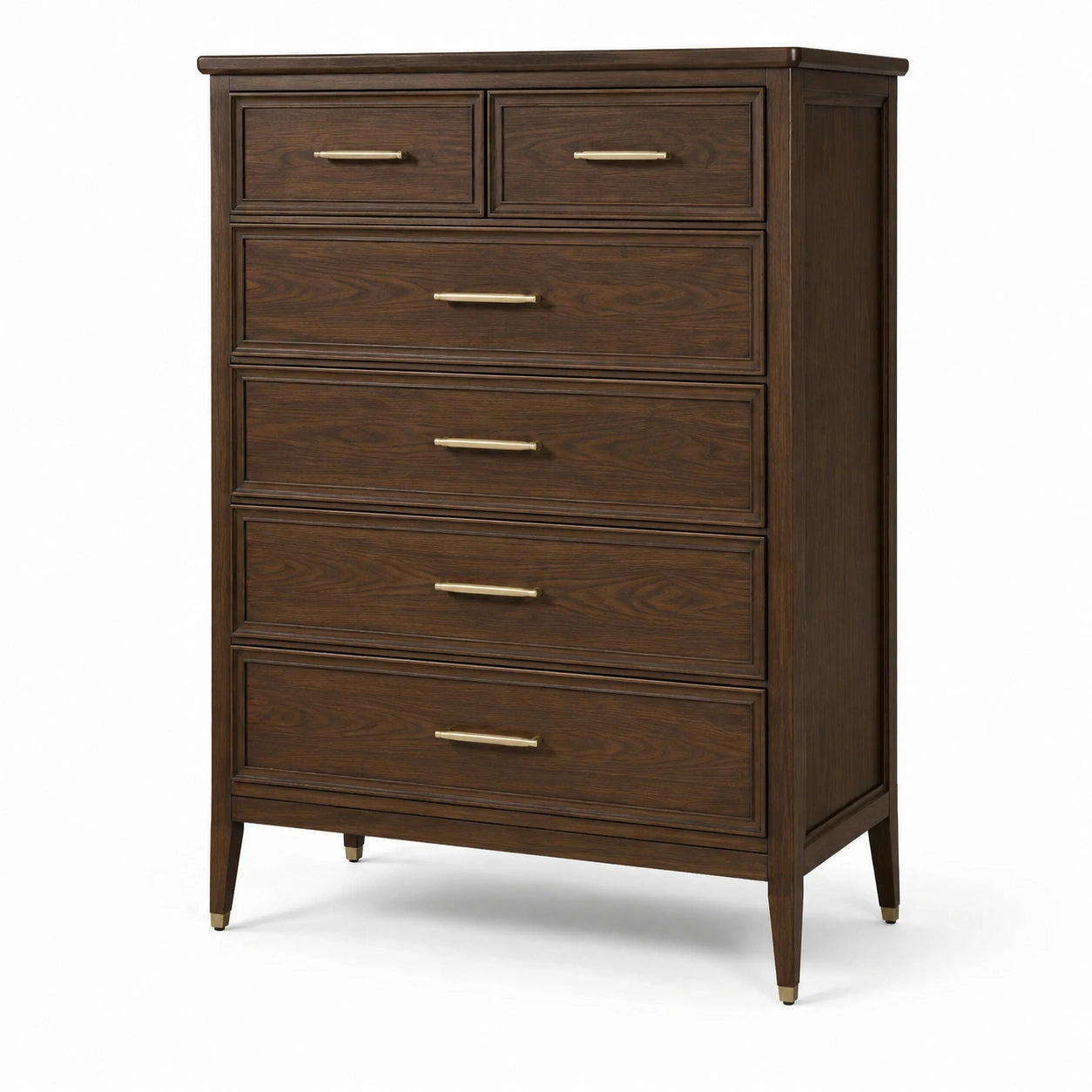 Holzschubladenschrank mit 5 Schubladen aus Nussbaumholz