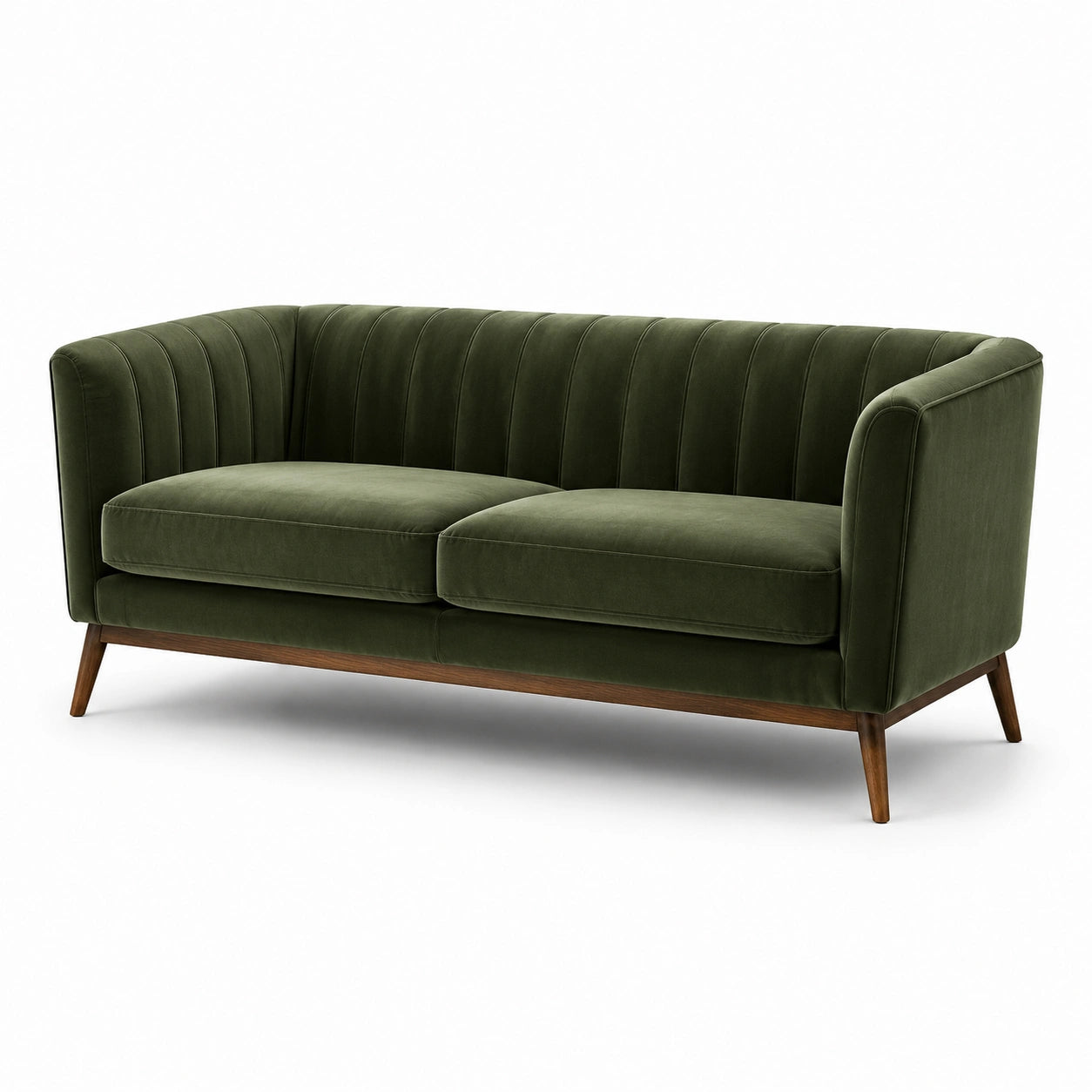 3-Sitzer Sofa aus Samt in Grün