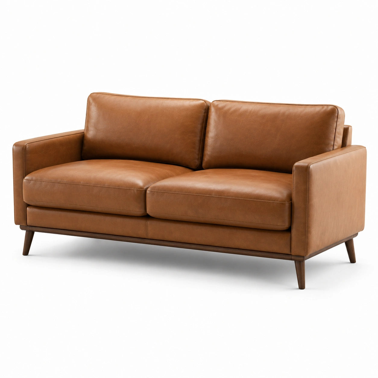 2-Sitzer Ledersofa Braun