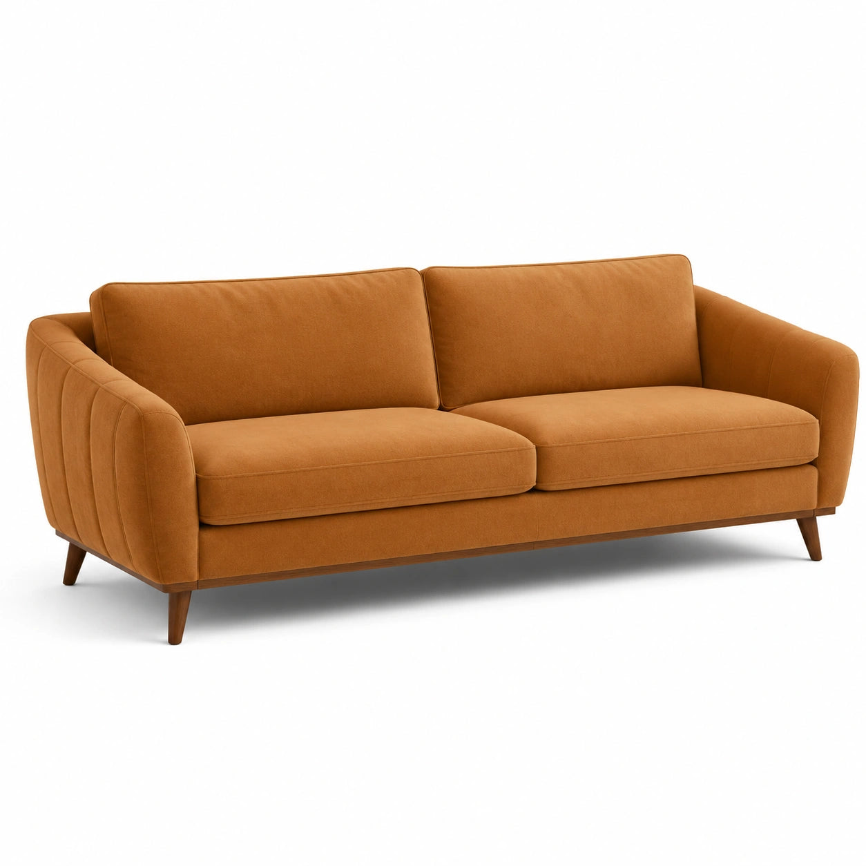 3-Sitzer Sofa Samt Orange 210cm