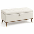 Aufbewahrungsbank aus Polyesterstoff 120x40x45 cm Beige