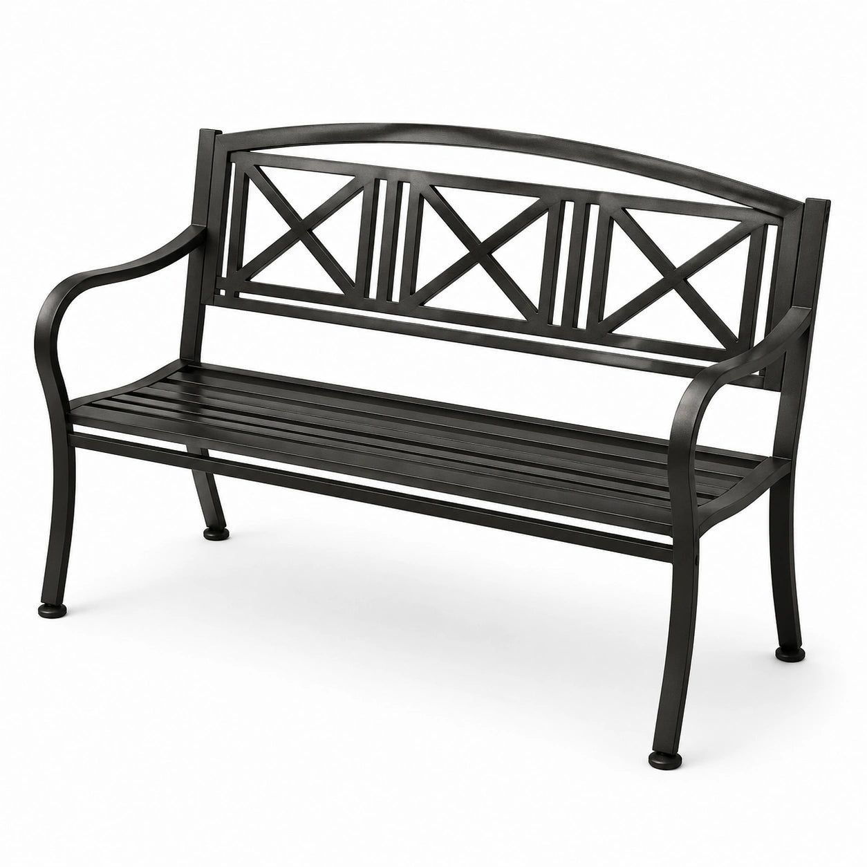 Gartenbank aus Metall Schwarz