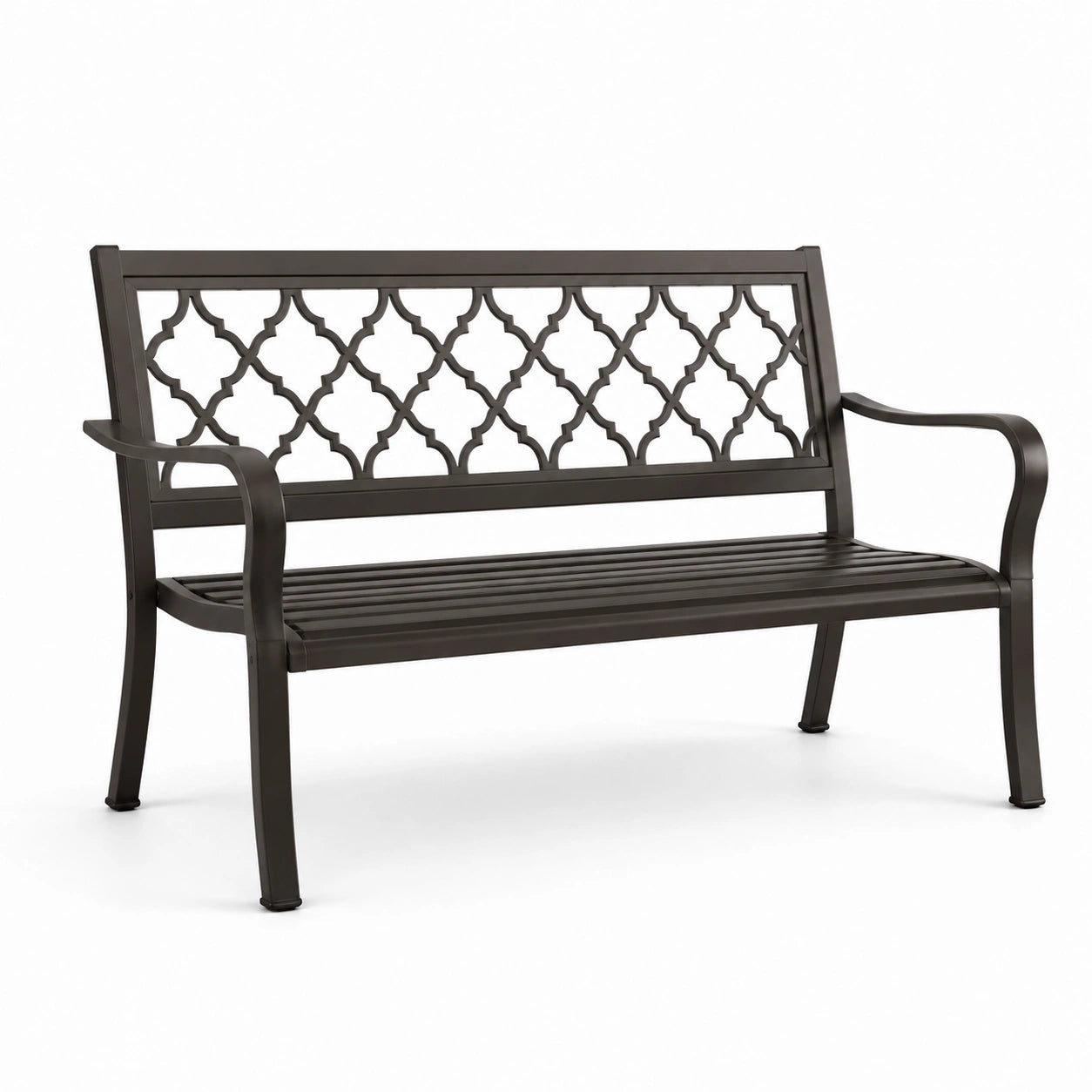 Gartenbank aus Metall dunkelgrau 120 cm