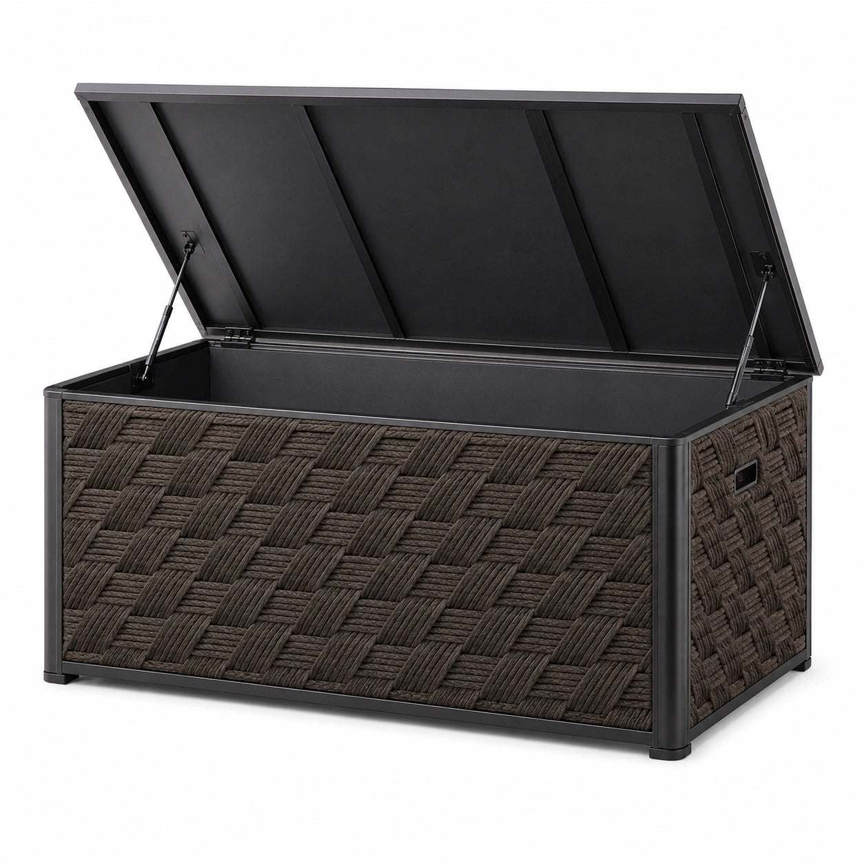 Gartenbox aus Polyethylen mit Stahlrahmen dunkelbraun