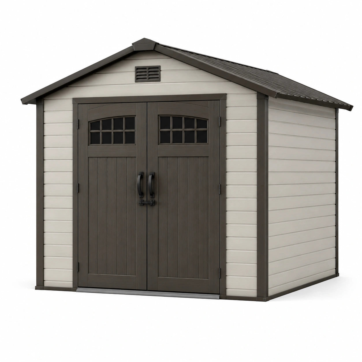 Gartenhaus Kunststoff Stahlverstärkt Grau Dunkelgrau 241x229x252 cm