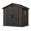 Gartenhaus aus Kunststoff mit Stahlverstärkungen 2x2 m Braun/Schwarz