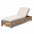 Teakholz Gartenliege mit Polyesterbezug Beige