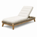 Gartenliege Teak mit Polyestergewebe Beige Verstellbar