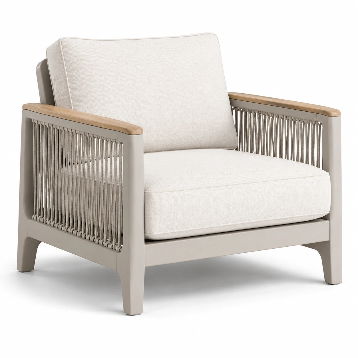 Garten-Loungesessel Aluminium Polyestergarn Beige