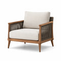 Teakholz Garten-Loungesessel mit Polyesterkissen Beige