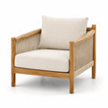 Garten-Loungesessel Teakholz Beige Polyester