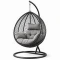 Metall Hängesessel mit PE-Rattan, grau